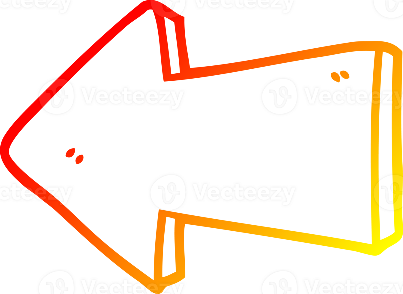 ligne de gradient chaud dessin dessin animé flèche pointant png