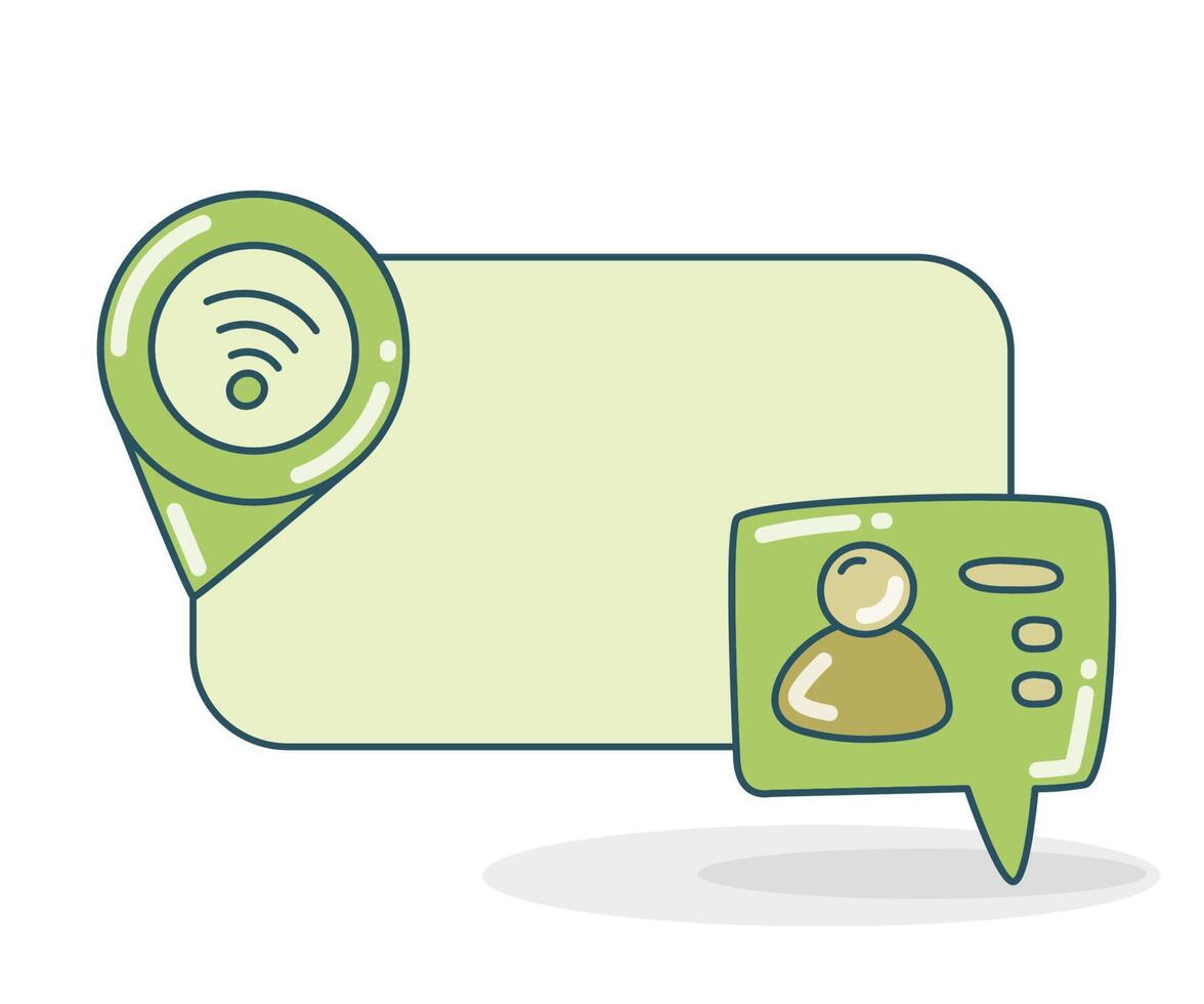 blank board with user profile and map pin illustration vector