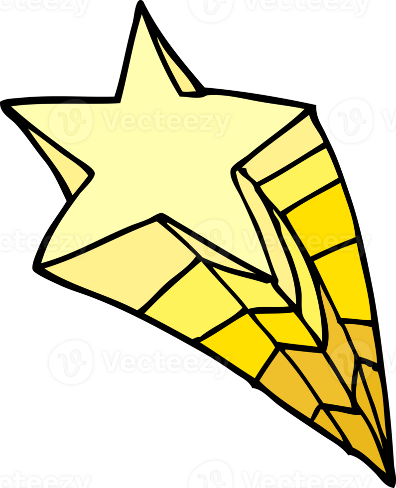 cartoon doodle shooting star png