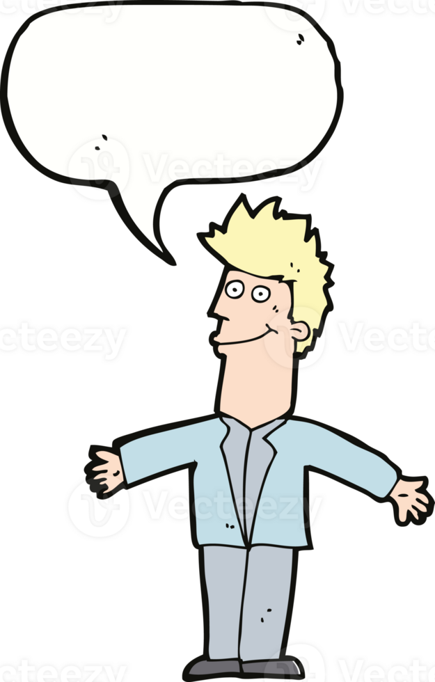 cartoon happy man with speech bubble png