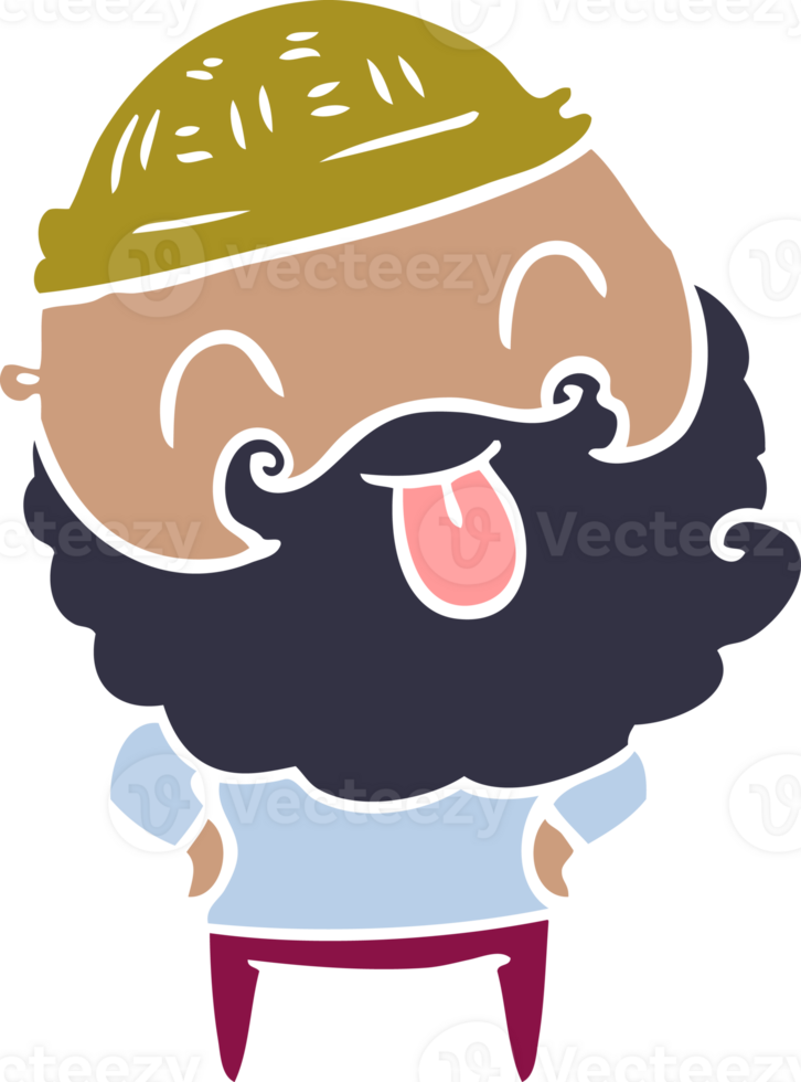 man with beard sticking out tongue png