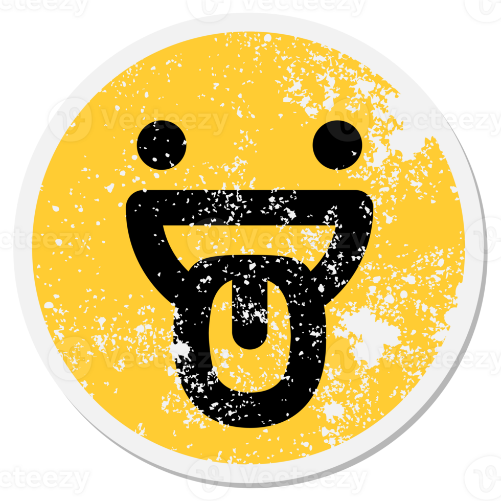 happy face panting circle png