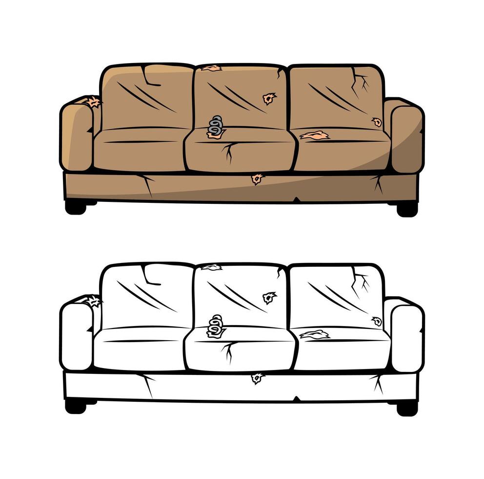 Broken Couch Design Illustration vector