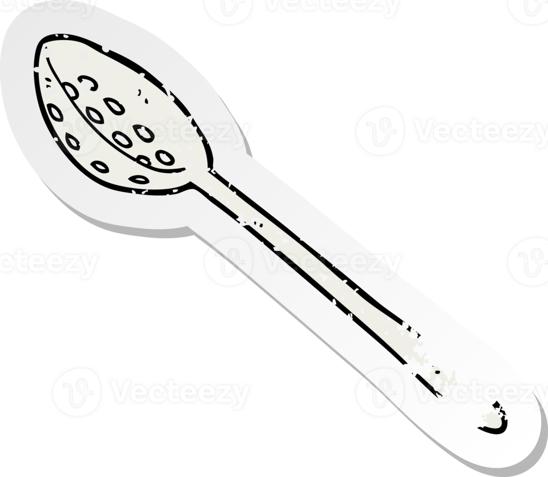 retro distressed sticker of a cartoon ladle png