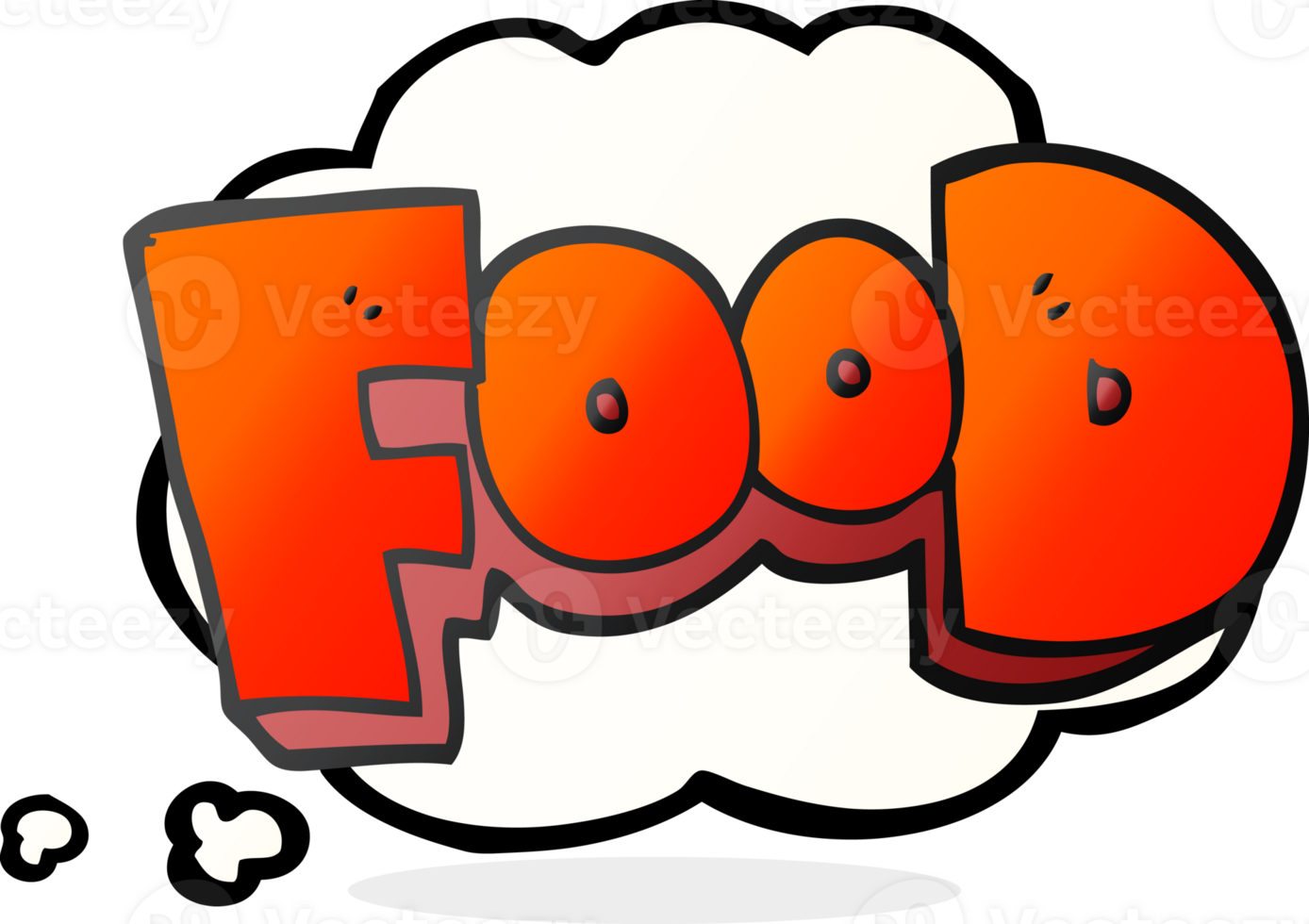 thought bubble cartoon word food png