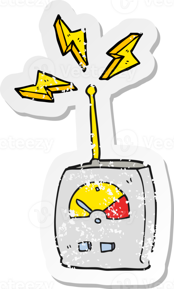 retro distressed sticker of a cartoon science equipment png
