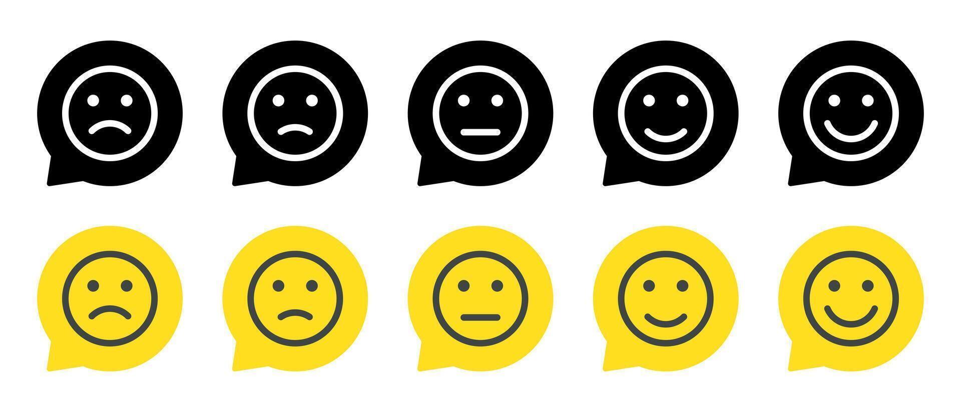 Customer feedback emoticon icon on speech bubbles vector