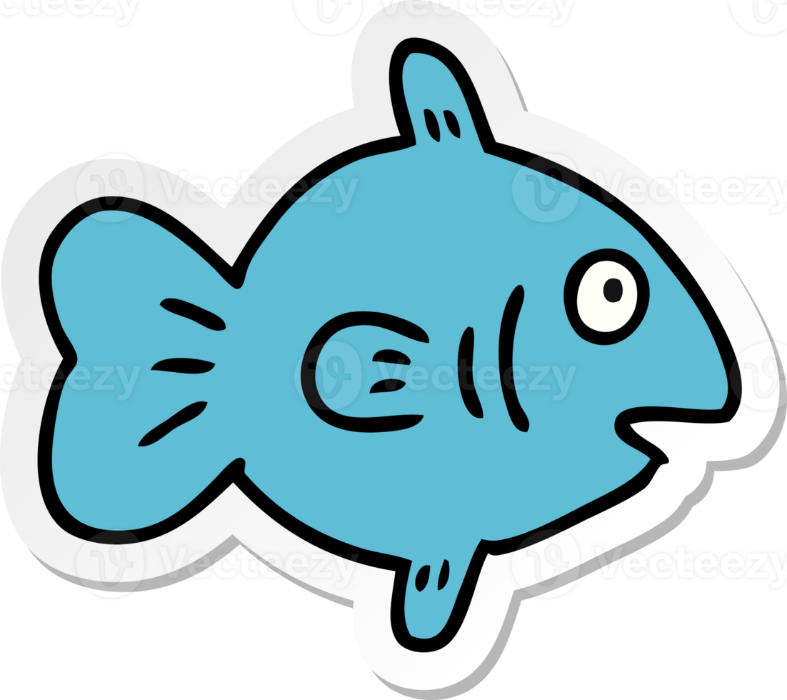 sticker cartoon doodle of a marine fish png