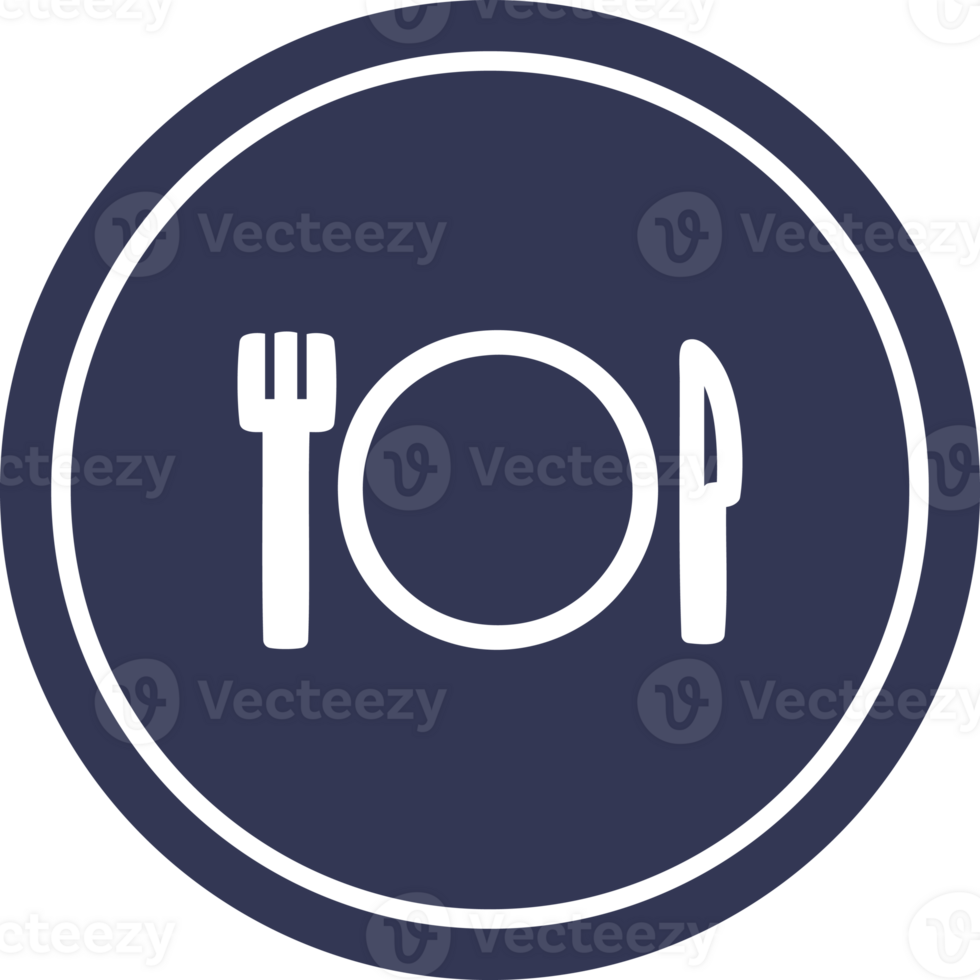 knife fork and plate circular icon png