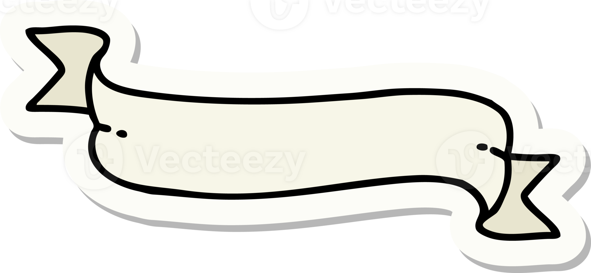 tattoo style sticker of a banner png