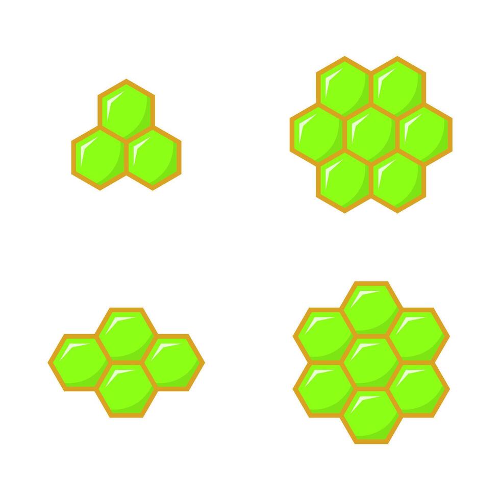Honeycomb Hexagon icon set in flat style. Polygon beehive concept vector
