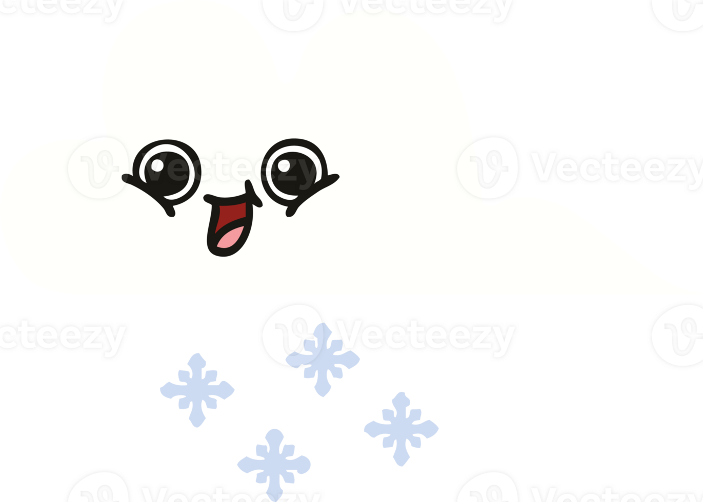 flat color retro cartoon snow cloud png