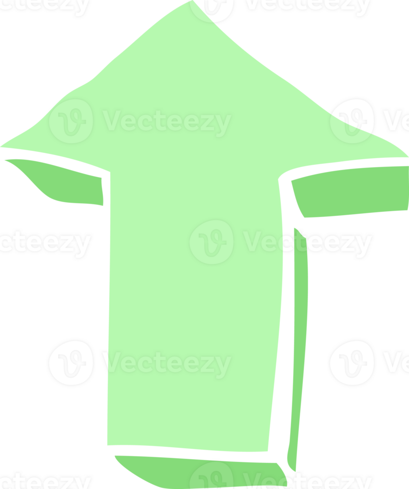 flat color illustration of a cartoon arrow png