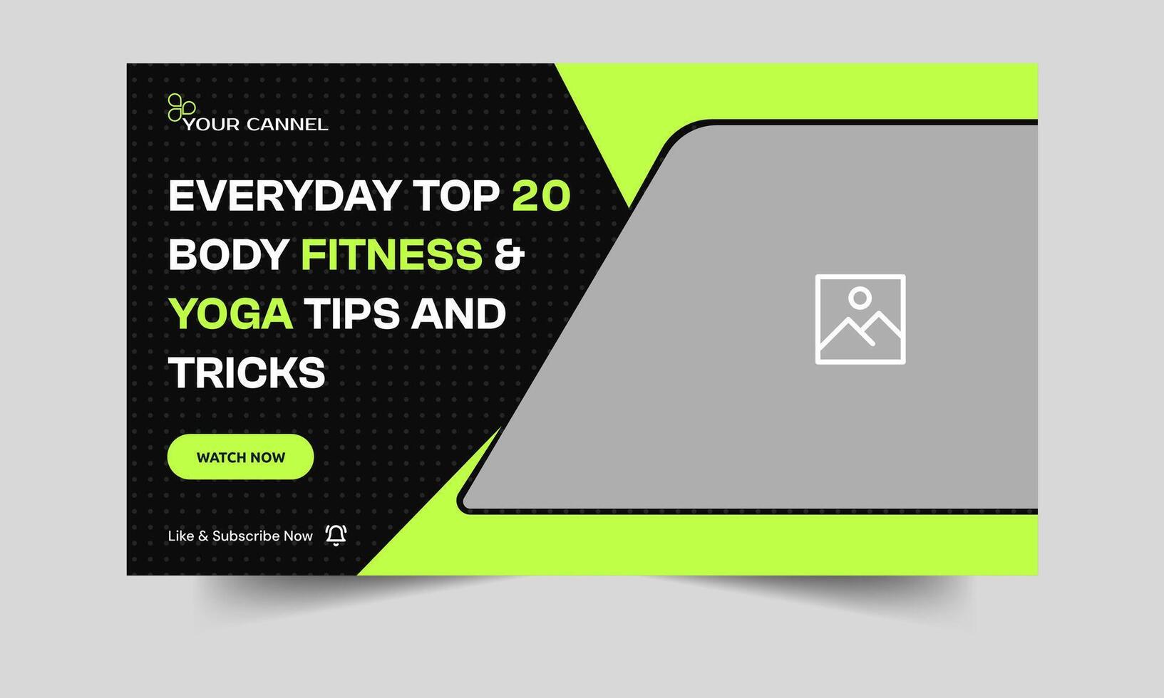 Fitness tips and tricks cover banner design, daily yoga and body fitness thumbnail banner design, fully editable eps 10 file format vector