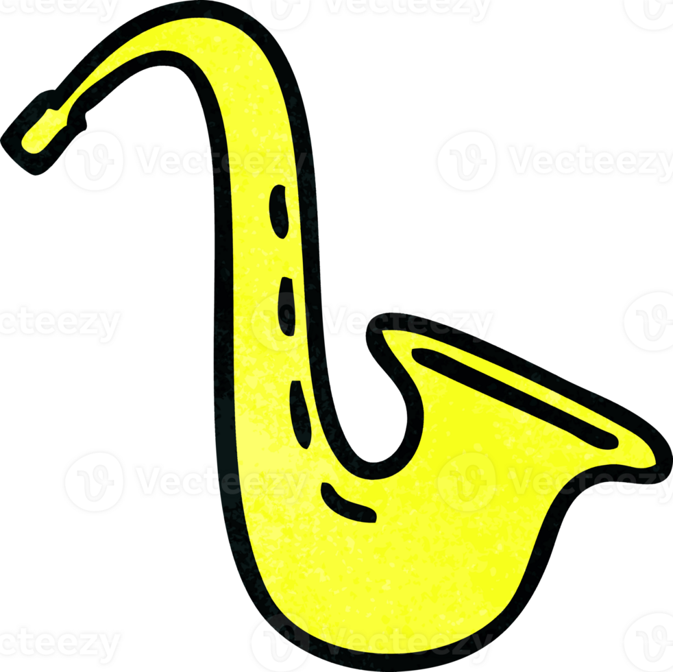 retro grunge texture cartoon musical saxophone png