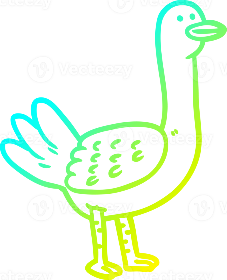 cold gradient line drawing Cartoon bird png