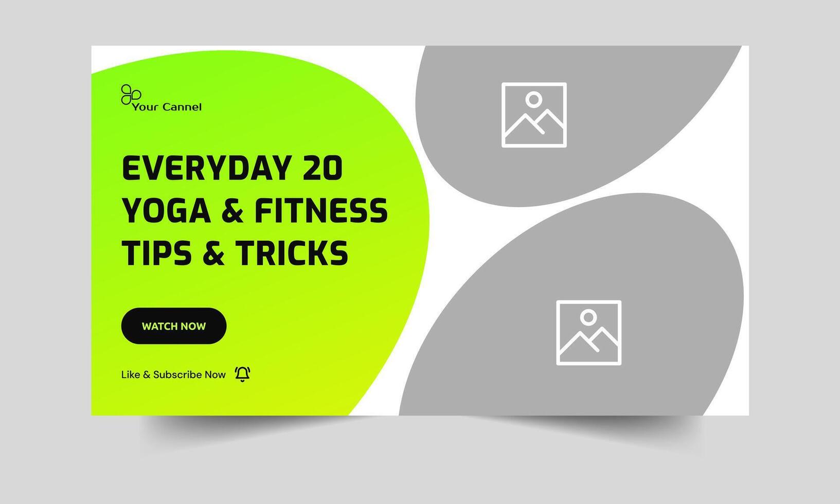 Trendy thumbnail banner design, daily tips and tricks for body fitness thumbnail banner design, editable eps 10 file format vector