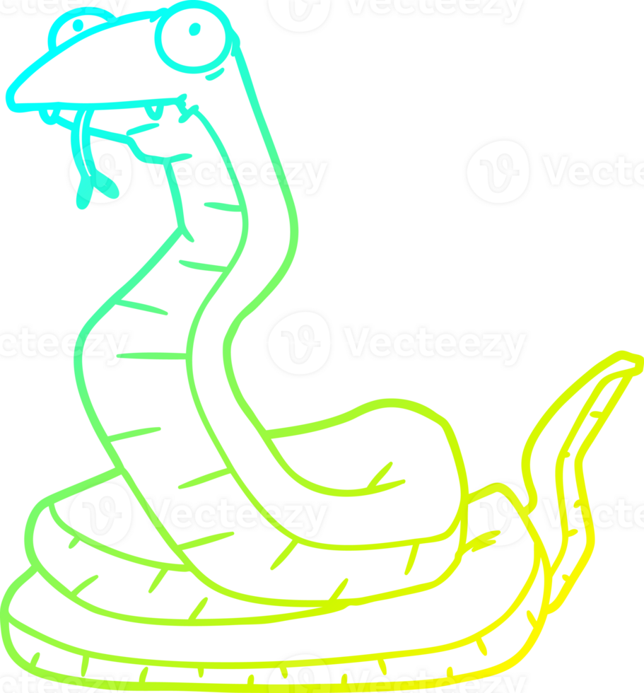 cold gradient line drawing cartoon snake png