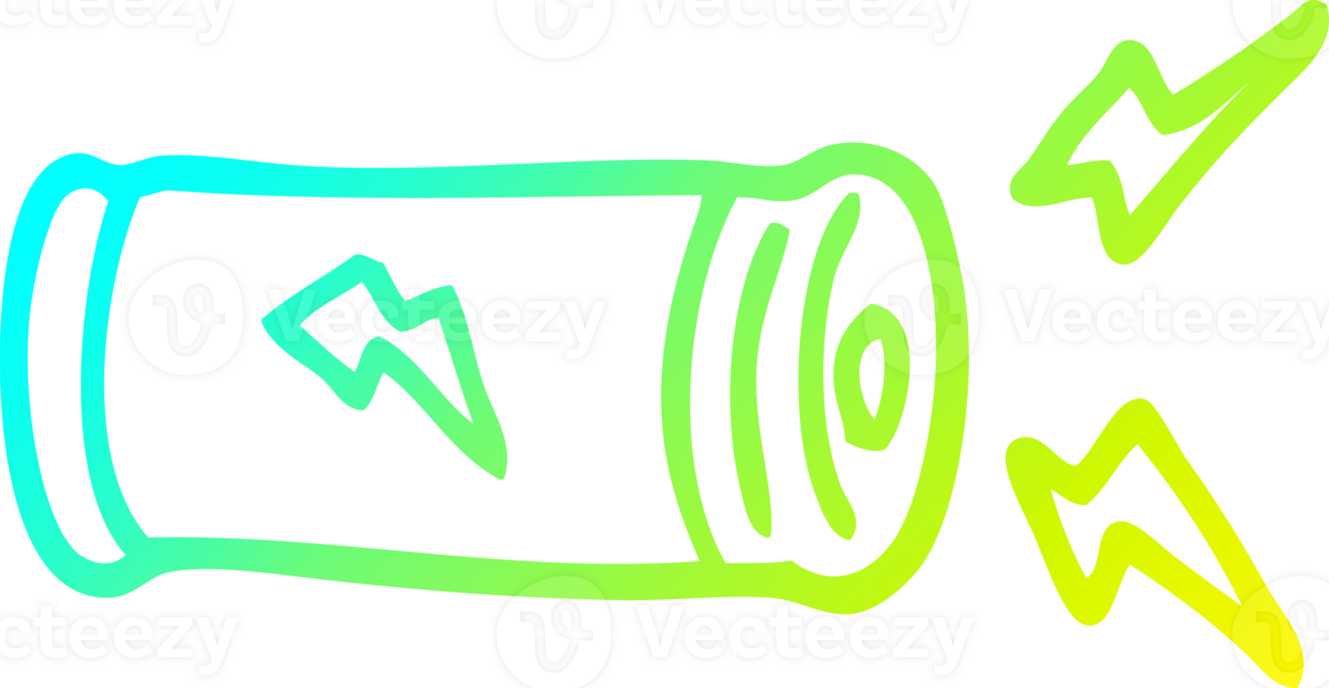 cold gradient line drawing cartoon electric battery png