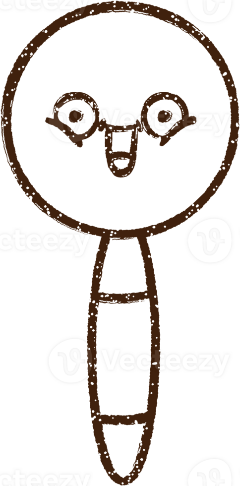 Magnifying Glass Charcoal Drawing png