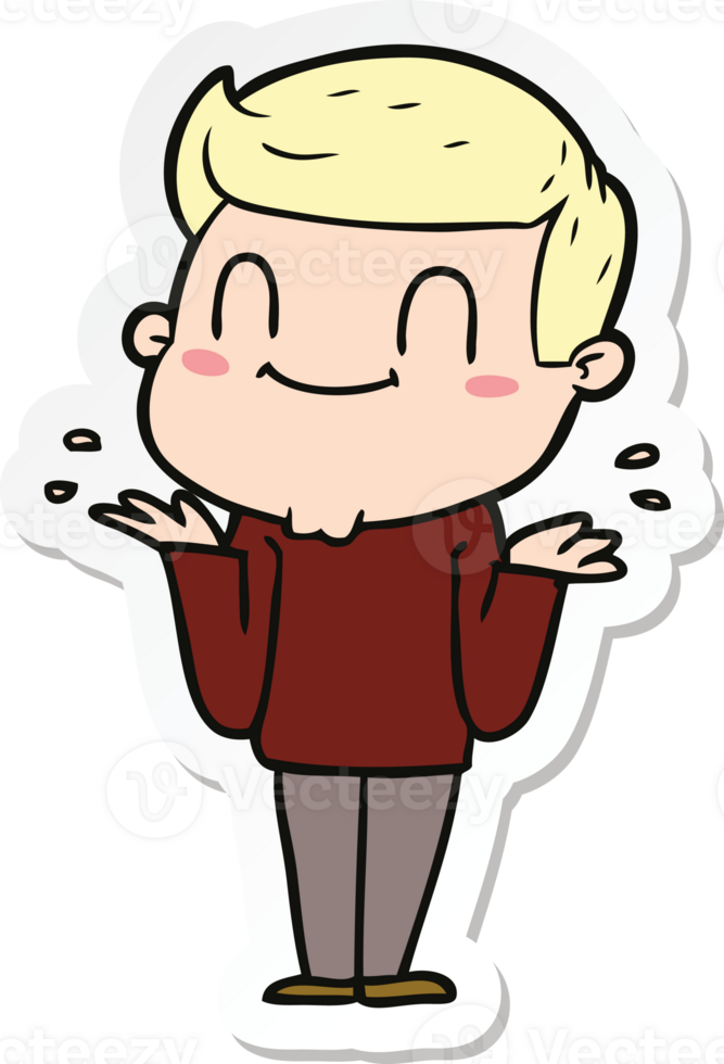 sticker of a cartoon friendly man png