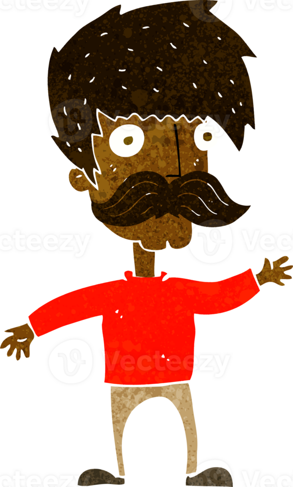 cartoon man with mustache waving png