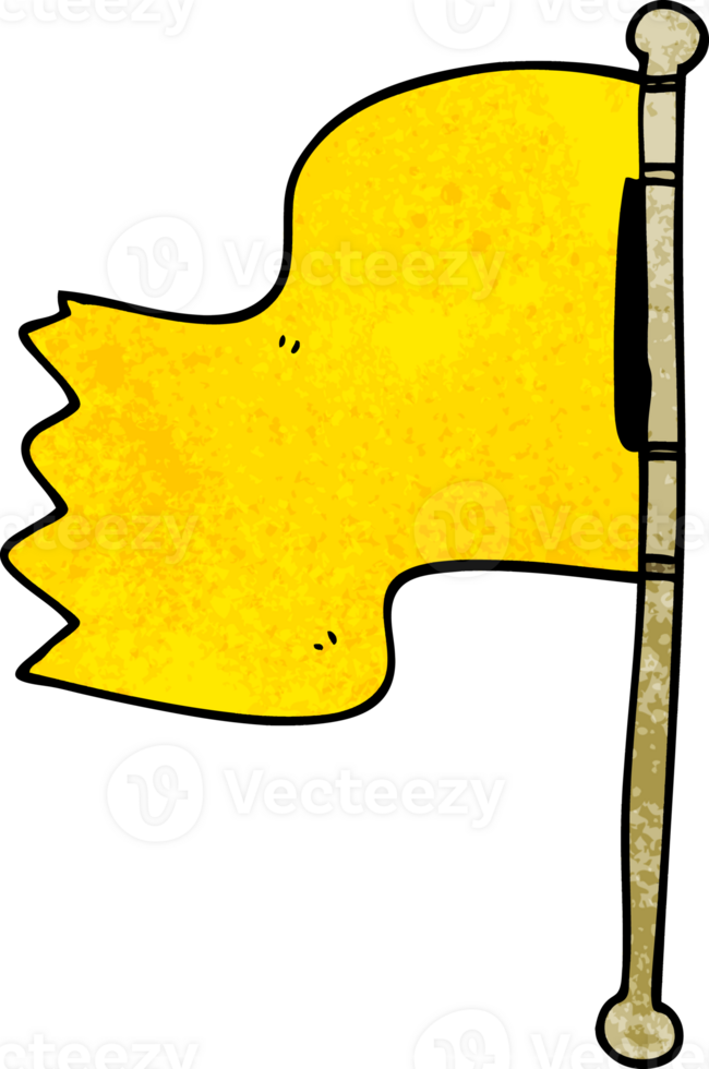 cartoon doodle waving flag png