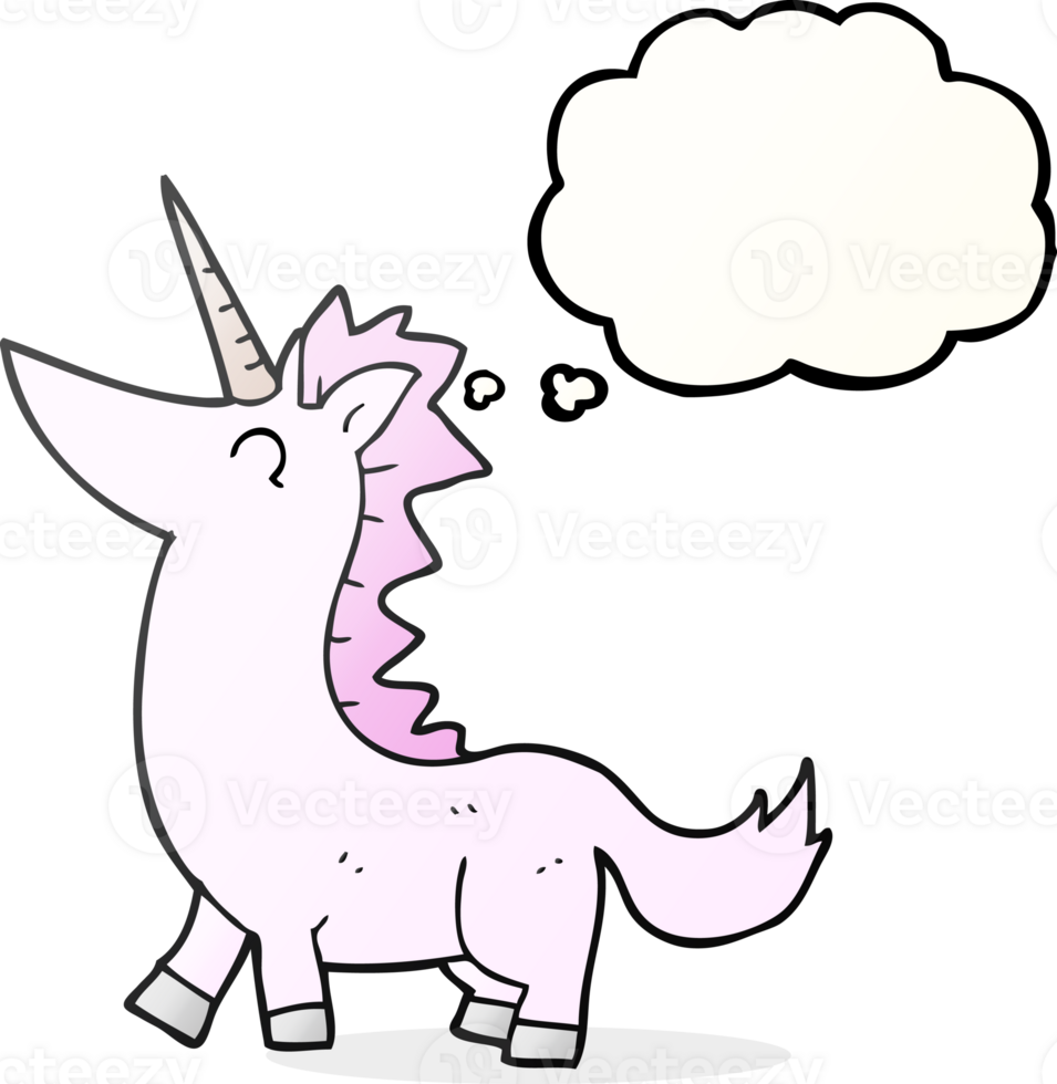 thought bubble cartoon unicorn png
