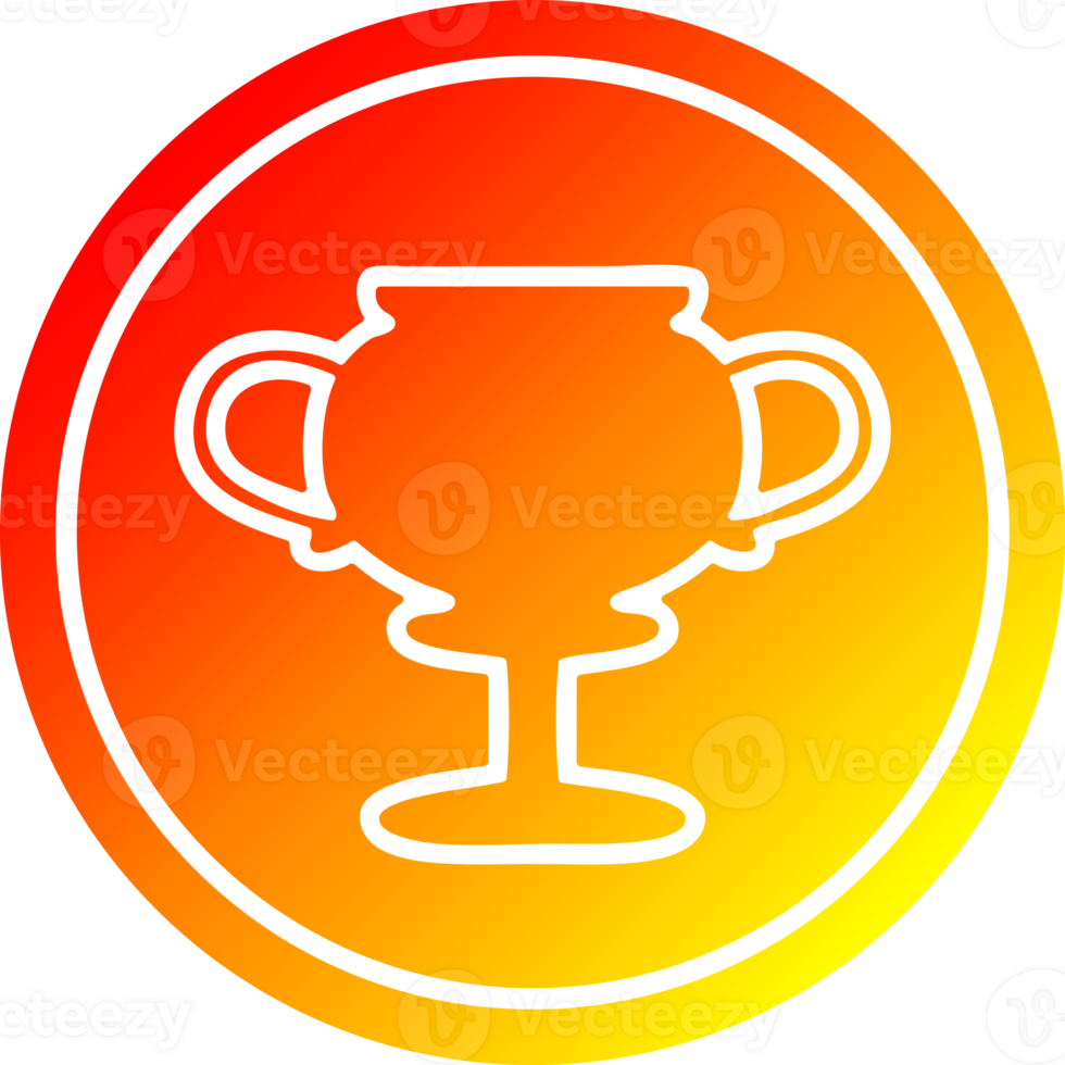 trophy cup circular in hot gradient spectrum png