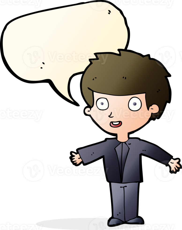 cartoon happy boy with speech bubble png