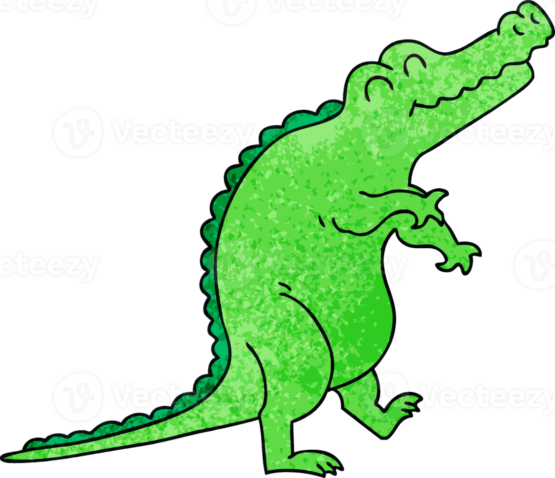 quirky hand drawn cartoon crocodile png