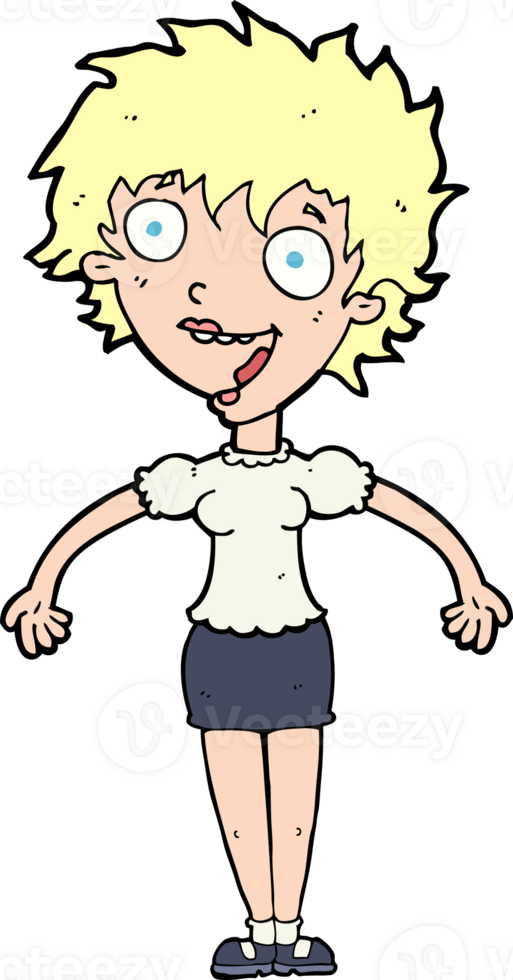 cartoon excited woman png