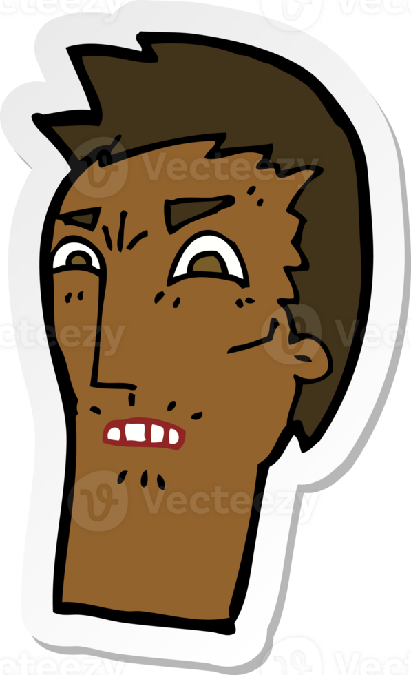 sticker van een cartoon boos gezicht png