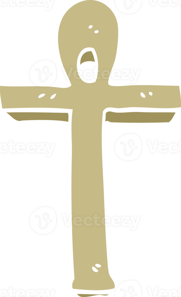 flat color style cartoon ankh symbol png