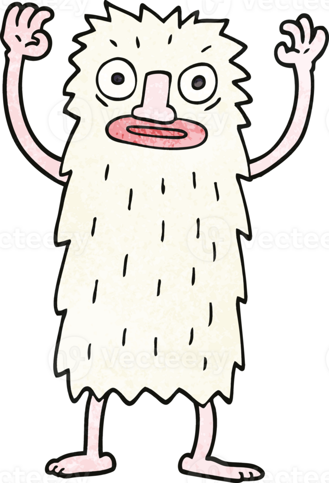 cartoon doodle yeti monster png