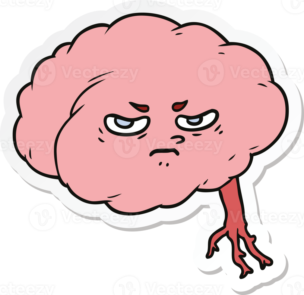 sticker of a cartoon brain png