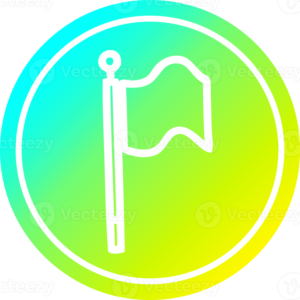 waving flag circular in cold gradient spectrum png