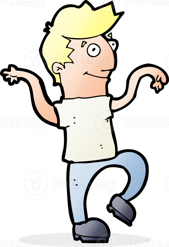 cartoon happy man doing funny dance png