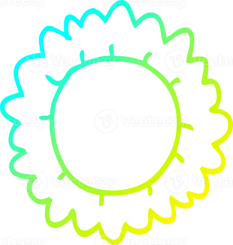 cold gradient line drawing cartoon flower png