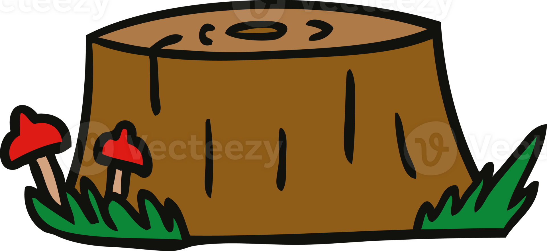 cartoon doodle of a tree log png
