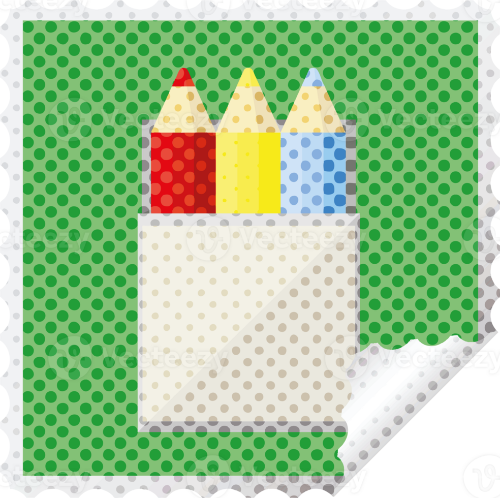 pack of coloring pencils graphic png illustration square sticker stamp
