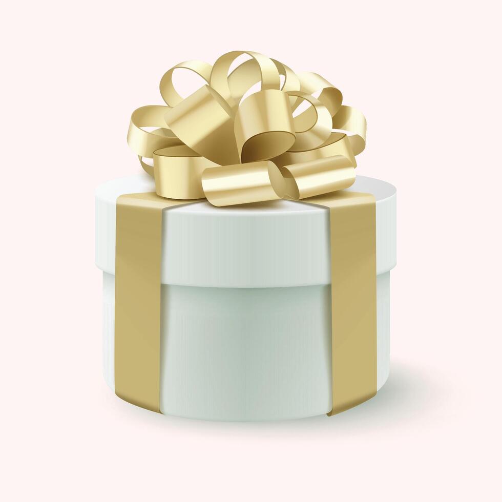 a gif box with a gold ribbon on it that says gift vector