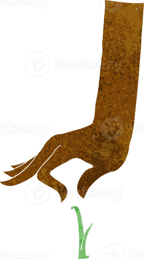 cartoon hand picking blade of grass png