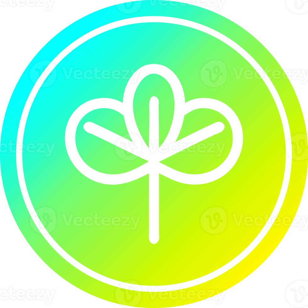 natural leaf circular in cold gradient spectrum png