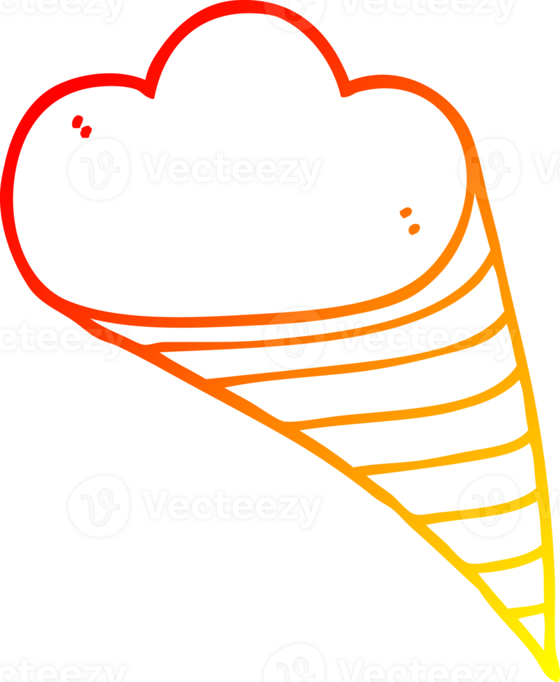 warm gradient line drawing cartoon decorative cloud element png