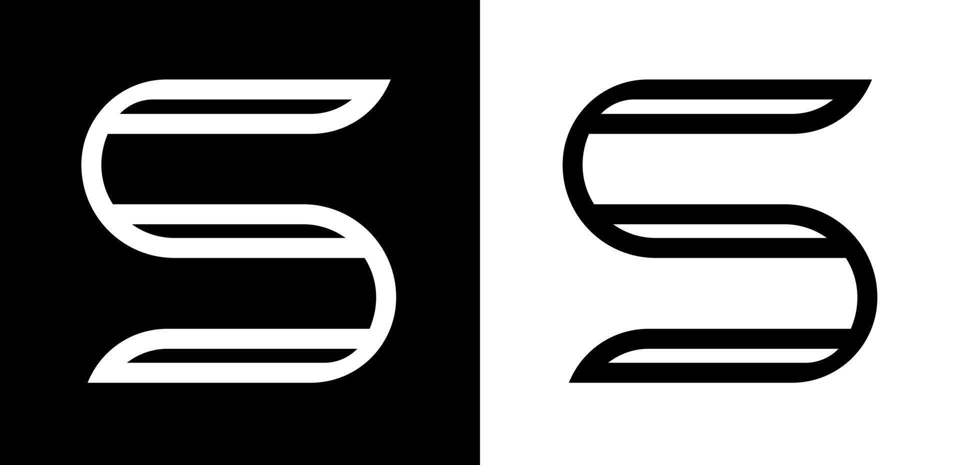S symbol in minimalist style and black and white background vector