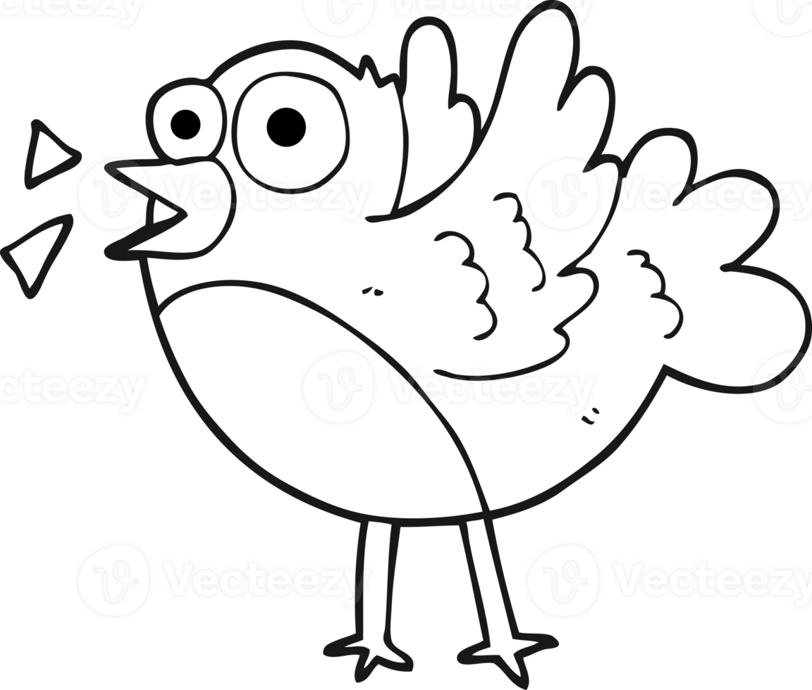 black and white cartoon bird png