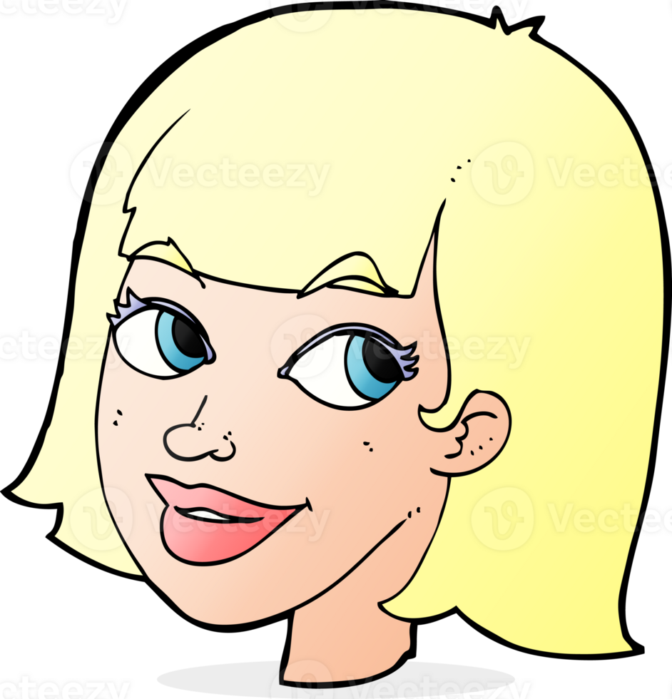 cartoon happy female face png