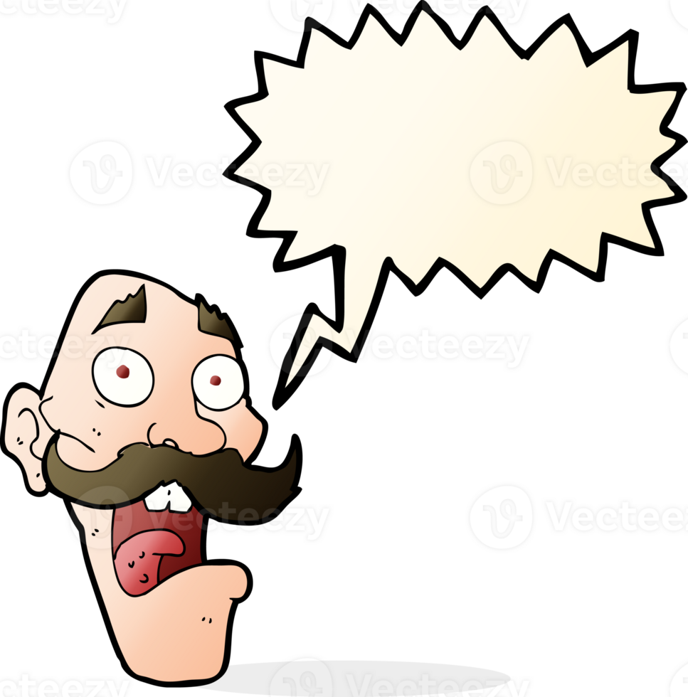 cartoon frightened old man with speech bubble png