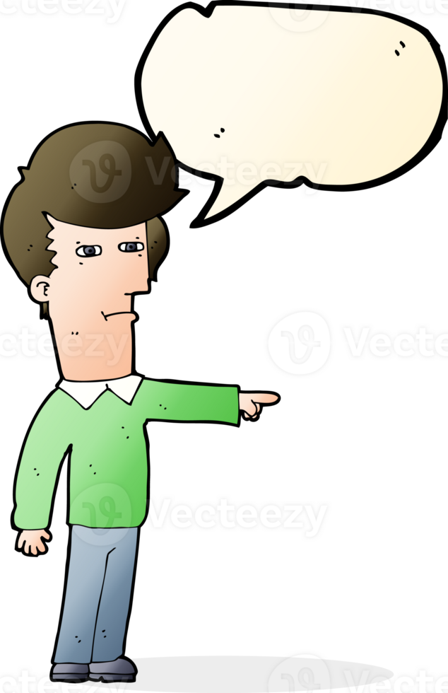 cartoon man blaming with speech bubble png